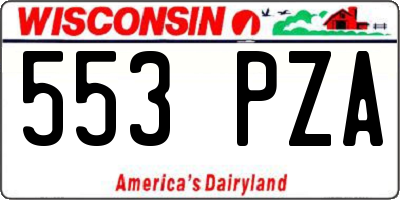 WI license plate 553PZA