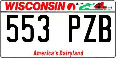 WI license plate 553PZB