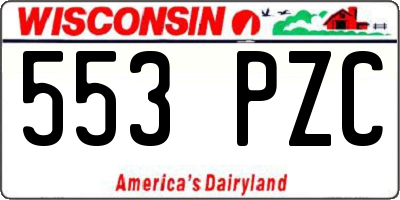 WI license plate 553PZC