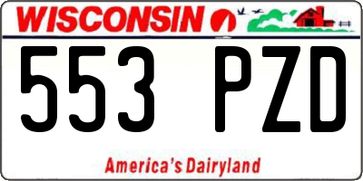 WI license plate 553PZD