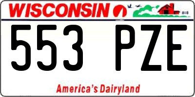 WI license plate 553PZE