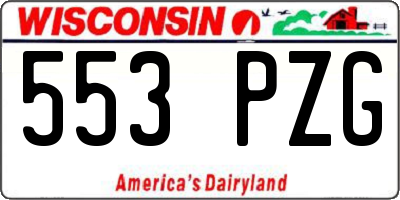 WI license plate 553PZG