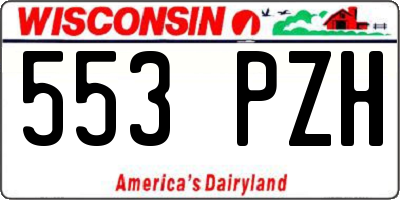 WI license plate 553PZH