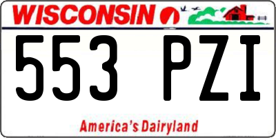 WI license plate 553PZI