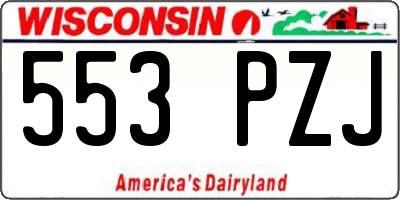 WI license plate 553PZJ