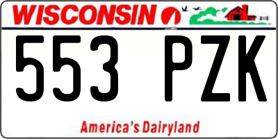 WI license plate 553PZK
