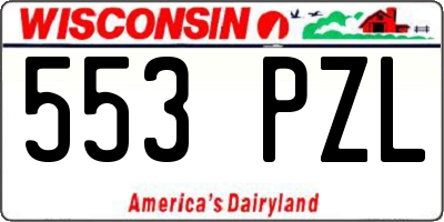 WI license plate 553PZL