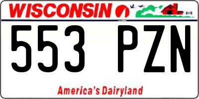 WI license plate 553PZN