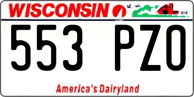 WI license plate 553PZO