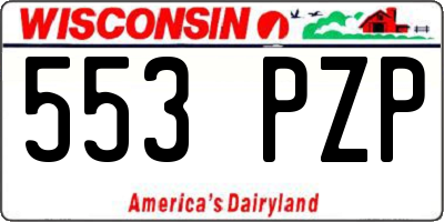 WI license plate 553PZP