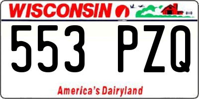 WI license plate 553PZQ