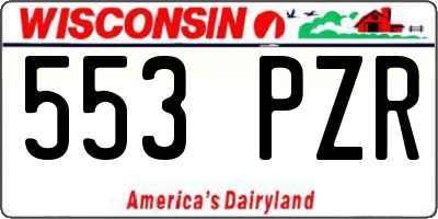 WI license plate 553PZR