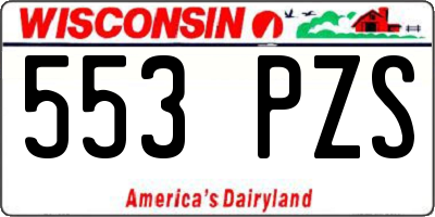 WI license plate 553PZS