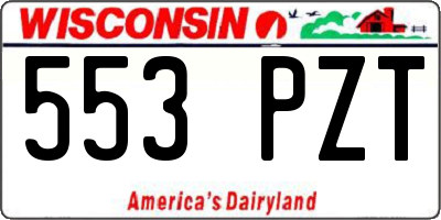 WI license plate 553PZT
