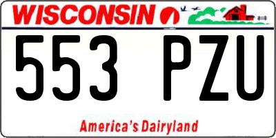 WI license plate 553PZU
