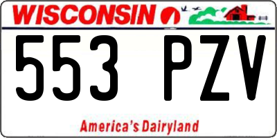 WI license plate 553PZV