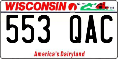 WI license plate 553QAC