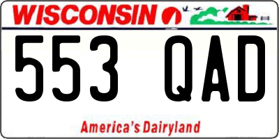 WI license plate 553QAD