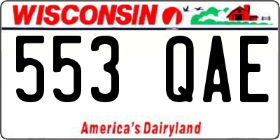 WI license plate 553QAE