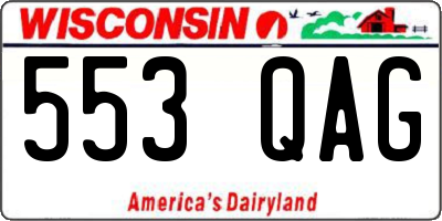 WI license plate 553QAG