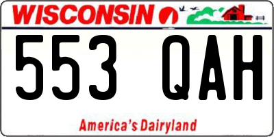 WI license plate 553QAH