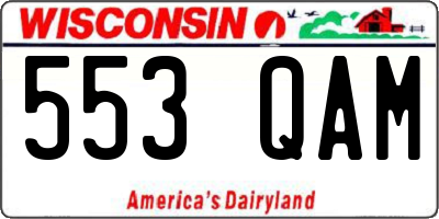 WI license plate 553QAM