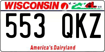 WI license plate 553QKZ