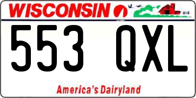 WI license plate 553QXL