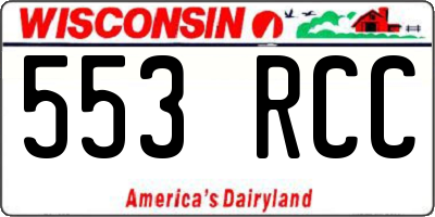 WI license plate 553RCC
