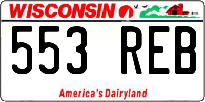 WI license plate 553REB