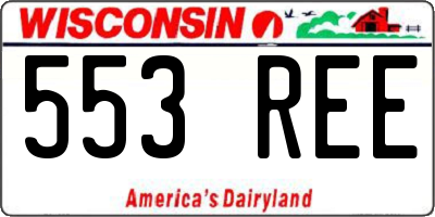 WI license plate 553REE