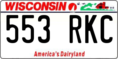 WI license plate 553RKC
