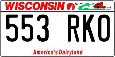 WI license plate 553RKO