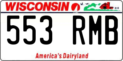 WI license plate 553RMB