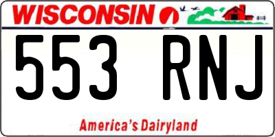 WI license plate 553RNJ