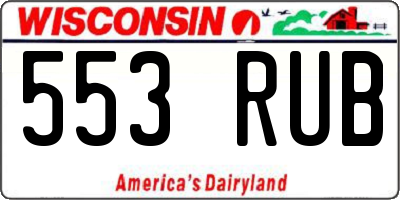 WI license plate 553RUB