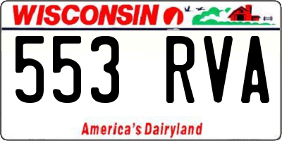 WI license plate 553RVA