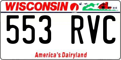 WI license plate 553RVC