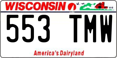 WI license plate 553TMW