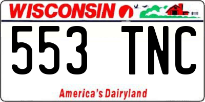 WI license plate 553TNC