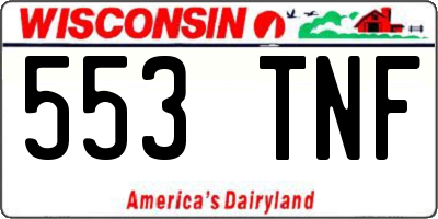 WI license plate 553TNF