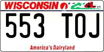 WI license plate 553TOJ