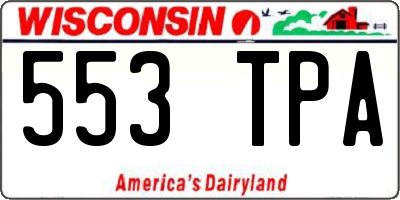 WI license plate 553TPA