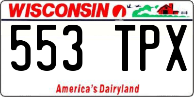 WI license plate 553TPX