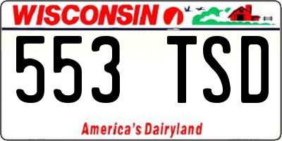 WI license plate 553TSD