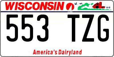 WI license plate 553TZG