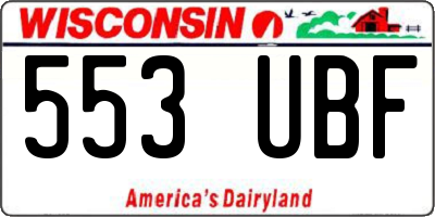 WI license plate 553UBF