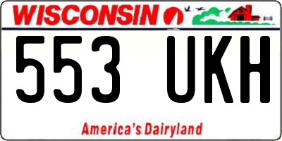 WI license plate 553UKH