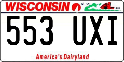 WI license plate 553UXI