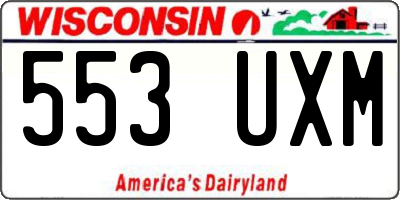 WI license plate 553UXM